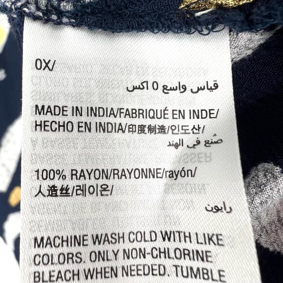 JM Collection Plus Size 2X Navy Blue Metallic Gold Lightweight Blouse Shirt Top - Picture 7 of 8